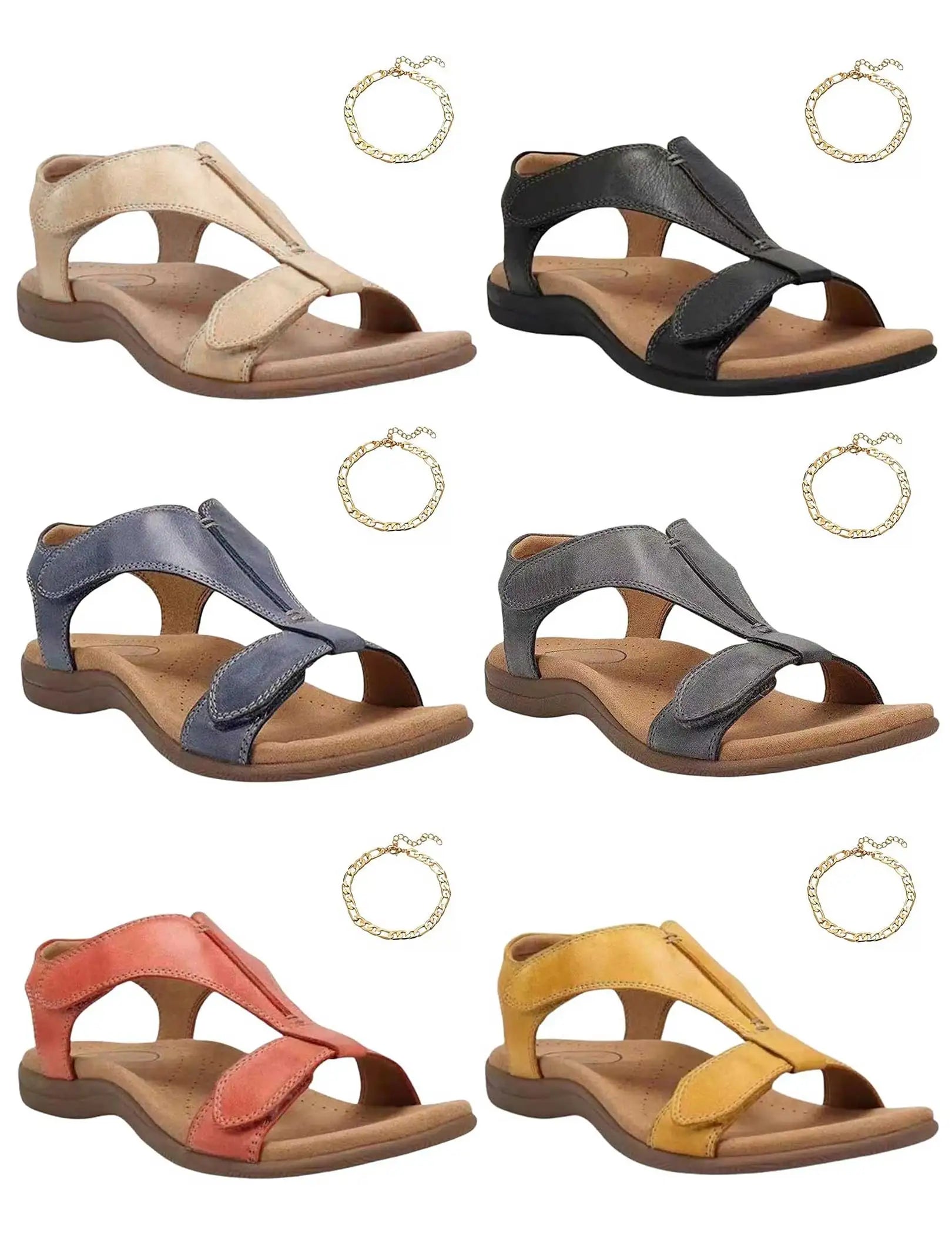 Women Arch Support Sandals Open Toe Sandals Hook and Loop Fastener Flat Sport Sandals Casual Walking Sandals for Party Vacation.