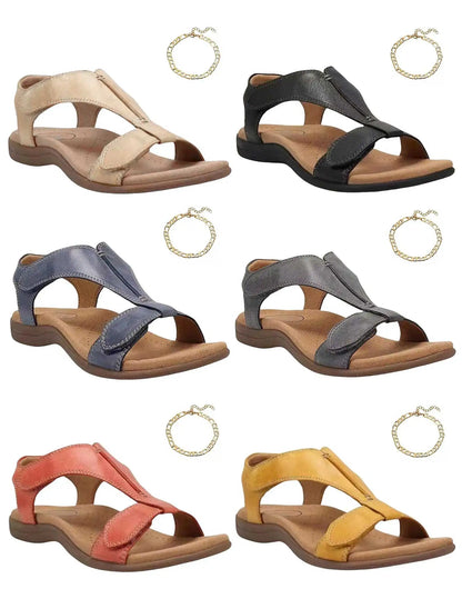 Women Arch Support Sandals Open Toe Sandals Hook and Loop Fastener Flat Sport Sandals Casual Walking Sandals for Party Vacation.