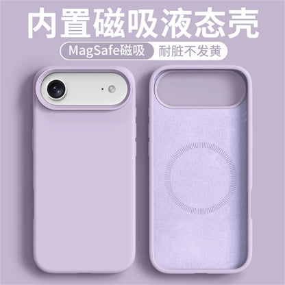 Magnetic Case For iPhone 17 Pro Max 17 Ari MagSafe Luxury Liquid Silicone Comfortable Feel Built in Flocking Protect Cover