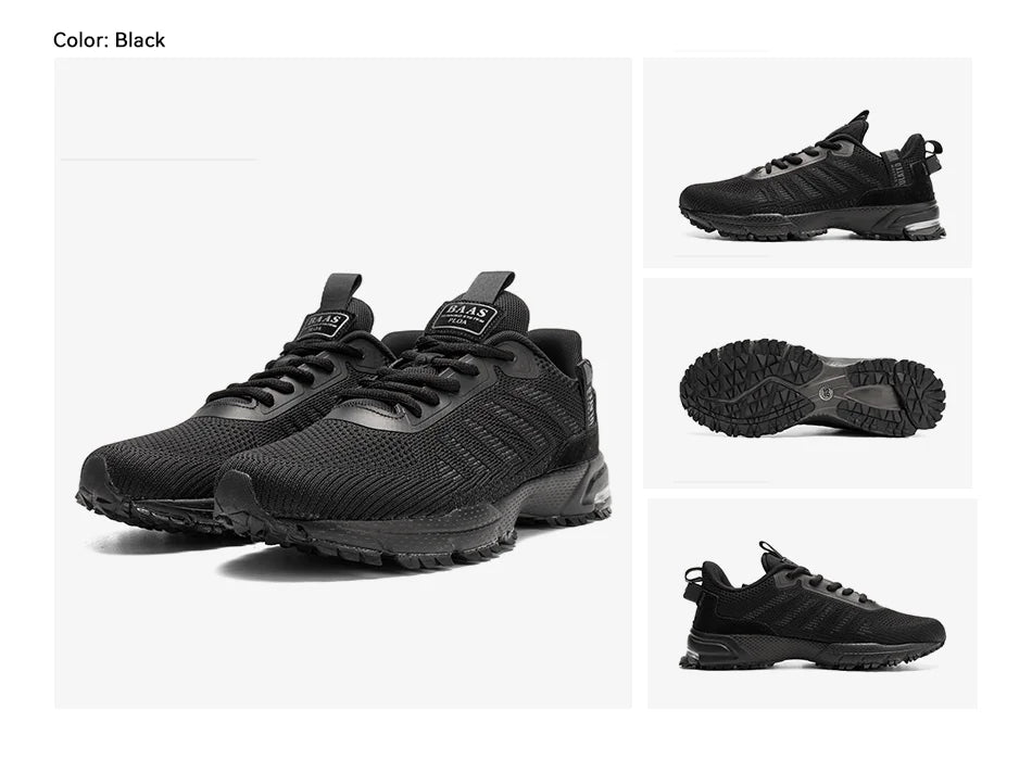 Men's Running Shoes Baasploa Male Sneakers Shoes Breathable Mesh Outdoor Grass Walking Gym Shoes For Men Plus Size 41-50