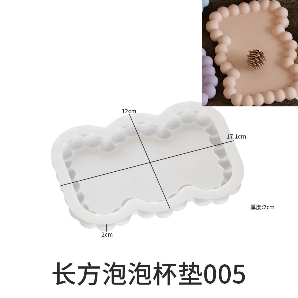 Bubble Shaped Tray Silicone Mold Gypsum diy Candle Holder Jewelry Display Tray Mould Resin Mold Concrete Cement Coaster Mold.