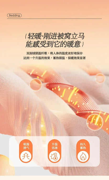 Winter Thick Warm Luxury Bedding Set Include Quilt Cover Sheet Pillowcase Solid Color Coral Velvet Soft Queen Duvet Cover Set.