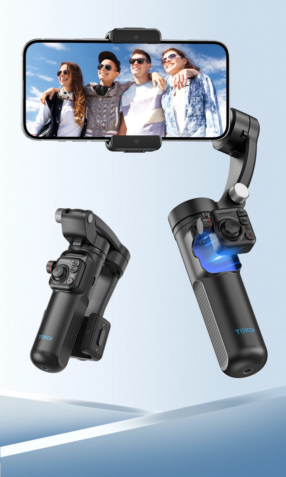Handheld 3-Axis Gimbal Phone Holder Anti Shake Video Record with Selfie Tripod Stabilizer for Xiaomi iPhone Cellphone Smartphone.