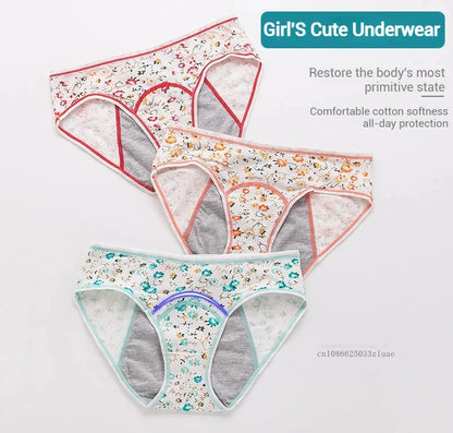 Menstrual Panties Leakproof Ladies Menstrual Pants Women's Cotton Briefs Teenager Student Mid Waist Panties for Menstruation.