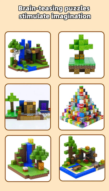 Magnetic Building Blocks Mine World Cube Magnet World Set for Kid Age DIY Model Children Stem Best Montessori Sensory Toy.