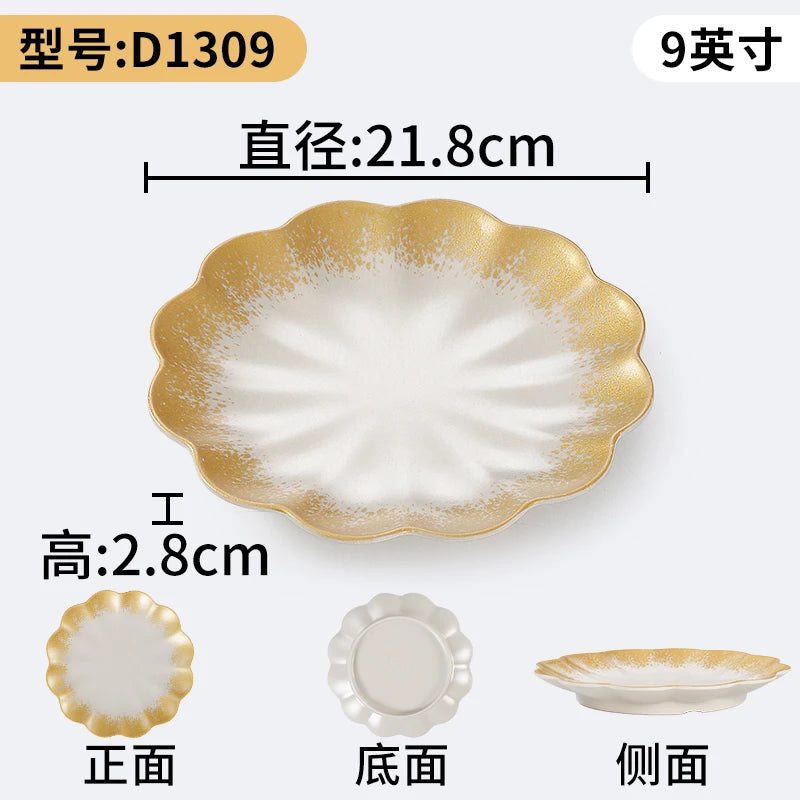 1Pc Thickened Melamine Tableware Not Easily Broken Plastic Barbecue Plate Merchant Dining Plate Household Kitchen Accessories