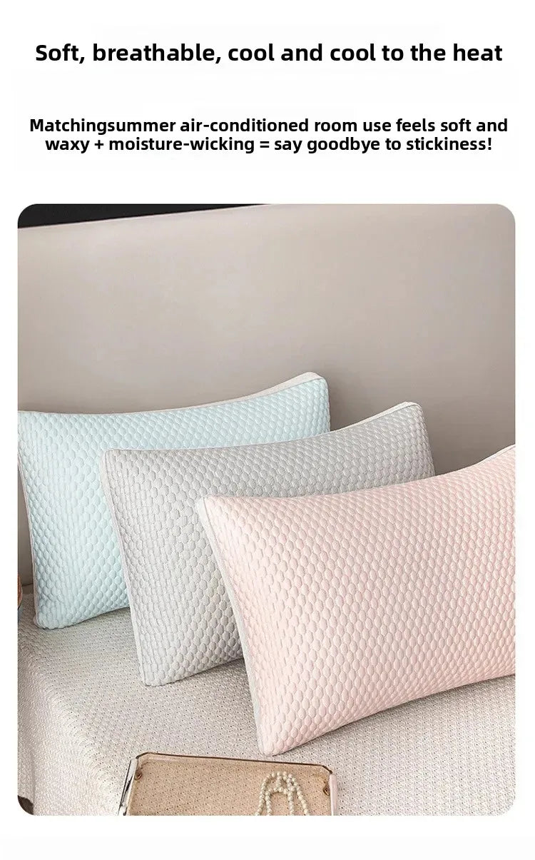 Summer Cool Bean Cool Feeling Ice Silk Neck Pillow for Children and Adults Dormitory Massage Pillow Core with Zipper Wholesale.