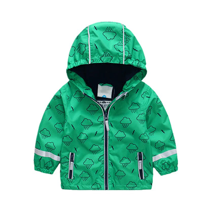 HONEYKING Children's Raincoat Suit Baby Waterproof Overalls Toddler Pants Girl Jumpsuit Rainwear Boy's Jacket And Trousers Set