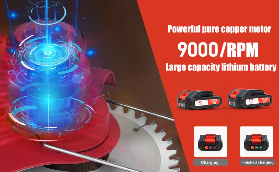 OUTIGO-KF8L schnur loser elektrischer Grass ch neider mit 2 Batterien und 4 Arten von Klingen, zum Mähen von Rasenflächen und Sträuchern im Freien