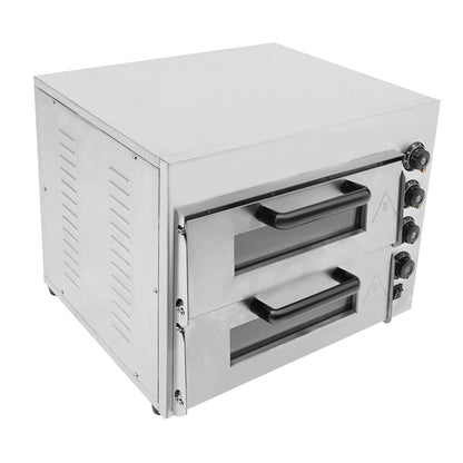 3000 W Pizzaofen 2 Etagen Toaster Bäckerofen Edelstahl Elektrischer Pizzaofen Backmaschine Elektrischer Backofen Küche Micr