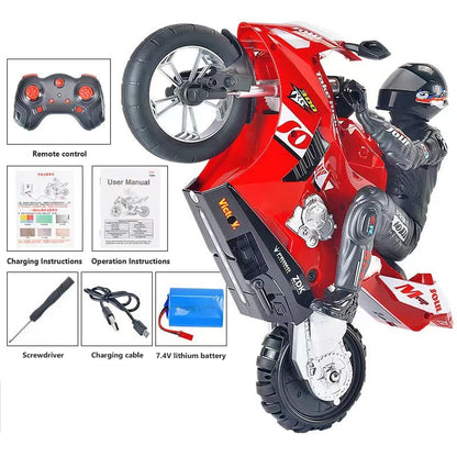 Large RC Motorcycle 2.4G Remote Control Motorcycle High Speed Racing Drift Stunt Car Toys for Boys Kids Toy Children Xmas Gifts.