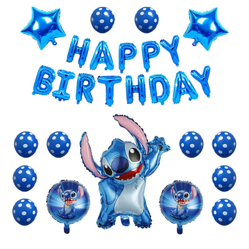 Disney Stitch Geburtstagsparty-Luftballons, Lilo & Stitch-Ballon-Sets, Babyparty für Kinder, Geburtstagsparty-Dekorationen, Zubehör, Geschenke.