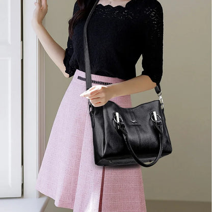 Genuine 3Layers High Quality Soft PU Leather Ladies Shoulder Crossbody Bags for Women  Luxury Handbags  Women  Designer A Main.