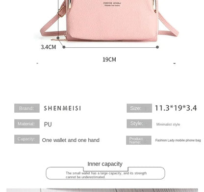 Women's Crossbody Bag Simple and Versatile Coin Purse Large-capacity Long Zipper Mobile Phone Bag Creative Single-shoulder Bag.