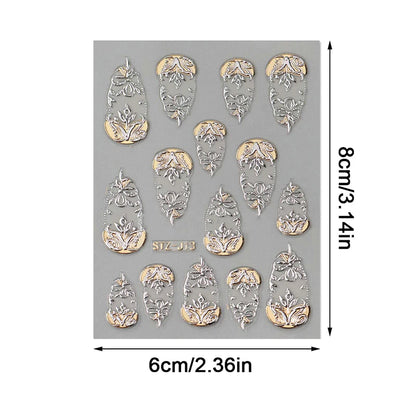 French Tips Nail Sticker 5D Embossed Crystal French Nail Decals Gold Silver Black Line Design Adhesive Slider Nails Art.