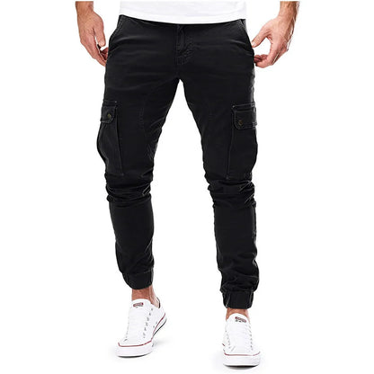 2025 new men's workwear pants, European and American men's loose straight casual pants, men's workwear pocket pants S-XXXL