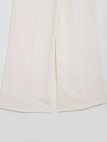 HH Women's Suits White Turn-Down Collar Long Sleeves Lace-Up Blazers+High Waist Zipper Long Pants Female Spring Fashion Sets