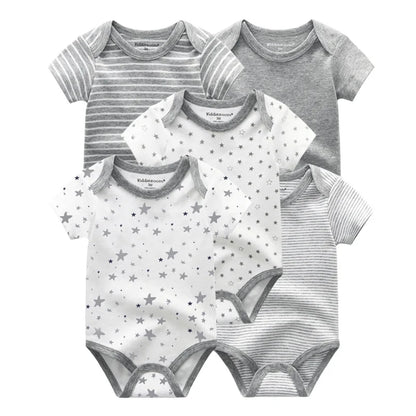 Kiddiezoom 5 Teile/los Vier Jahreszeiten Mode Cartoon Kurzarm Baby Junge Mädchen Bodys Weiche Unisex Neugeborenen Onesies Kleidung.