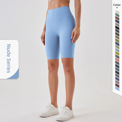2024 High-Waisted Buttock Lifting Yoga Shorts Summer Seamless Yoga Legging Shorts Outer Wear Tight Cycling Athletic Gym Shorts.
