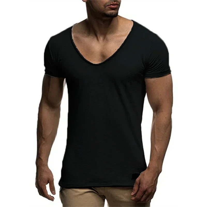 MRMT 2025 Brand New Men's T Shirt Fashion Chicken Heart V Collar Recreation T-shirt for Male Short-sleeved Man Tops T-shirt Tees.