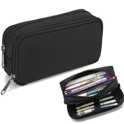 Stift-Aufbewahrungstasche, Federmäppchen, 2-lagig, große Kapazität, Kosmetik, hochwertiges Lernzubehör, einfache Schreibwarenboxen für Studenten.