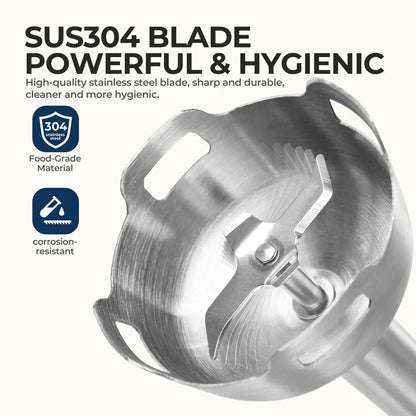 Electric Hand Held Stick Blender 6-in-1 Multi-Purpose Immersion Hand Blender,Stainless Steel Blades,Home & Kitchen,MAX 1500W.