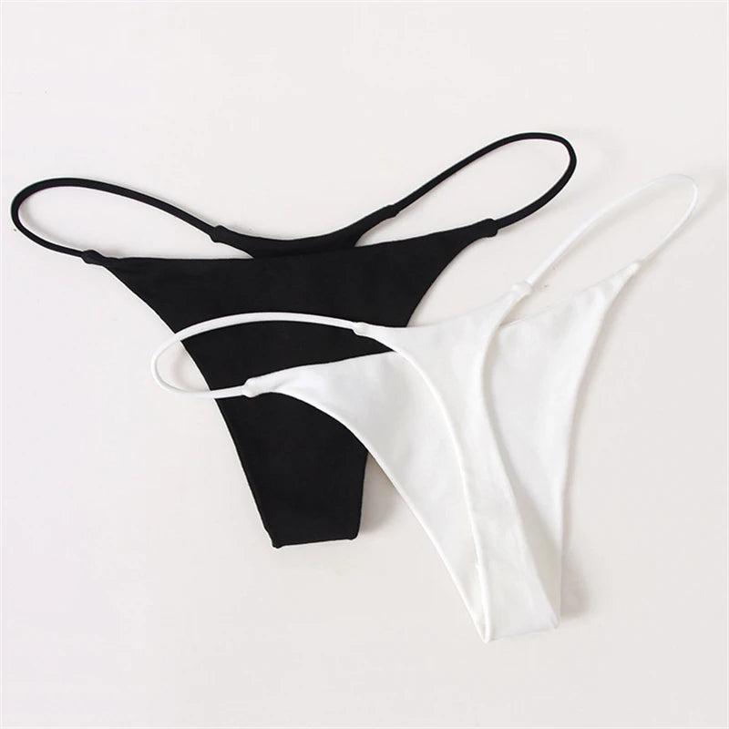 Sexy thong low waist lingerie for women underwear thin belt double layer bikini cotton  panties lenceria femenina tangas mujer.