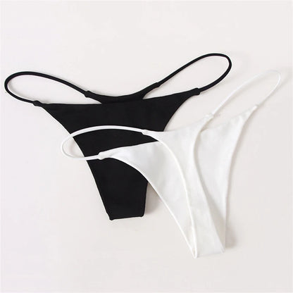 Sexy thong low waist lingerie for women underwear thin belt double layer bikini cotton  panties lenceria femenina tangas mujer.