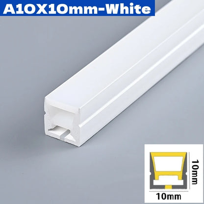 4/6/8/10mm Narrow LED Neon Silicone Tube Rope Lamp Recessed DC12V Flexible Waterproof Diffuser Cabinet Closet Ribbon Strip Light