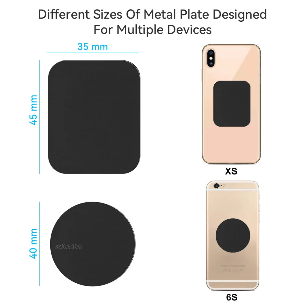 Metal Plate For Car Phone Holder Magnetic Universal Iron Sheet Disk Sticker Mount Mobile Phone Magnet Stand For IPhone.