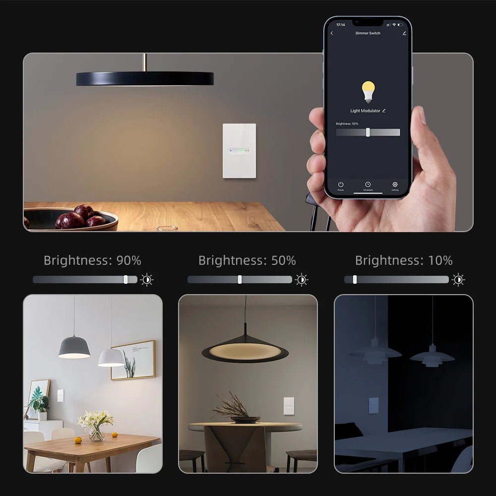 AVATTO Tuya WiFi/ZigBee 1/2 Gang Dimmer Licht Schalter Touch Panel APP Fernbedienung Smart Dimmer Schalter Für Alexa google Hause.