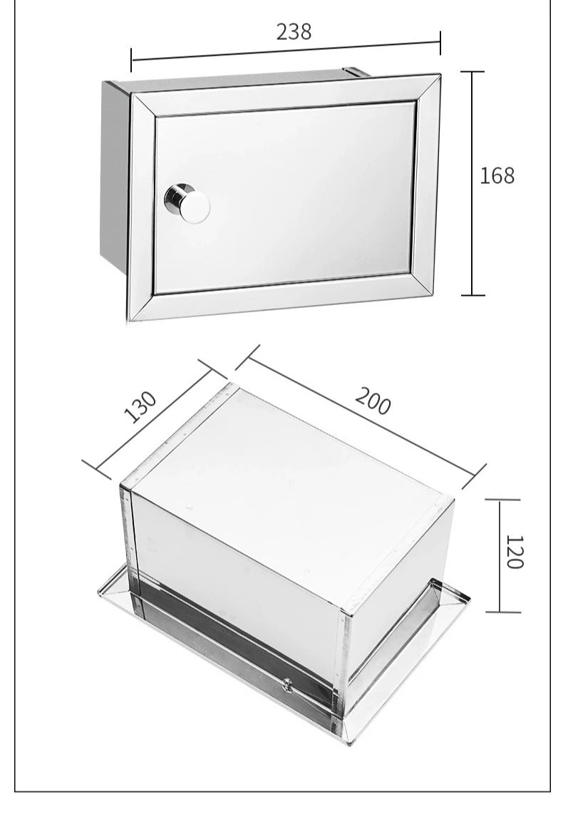 Einbau-Toilettenpapierrollenhalter in Mattschwarz, Aufbewahrungsbox für Seidenpapier aus Edelstahl für Badezimmer, Küche