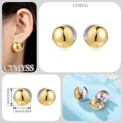 Original 2025 S925 Sterling Silver Zircon 18K Gold Lining Vintage Hoop Earrings for Women Birthday Party Wedding Gift Jewellery