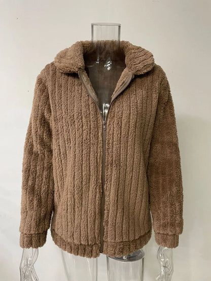 2025, Herbst und Winter, neue Mode, Damenpullover, Mäntel, Übergröße, Fleece-Strickjacke, kurzer Kragen, Tops, Damenbekleidung.