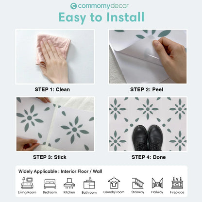 1pc/10pcs Floor Tile Sticker Self Adhesive Floor Sticker Vinyl Non-slip Floor Tile Sticker Wall Sticker Waterproof 20cm x 20cm