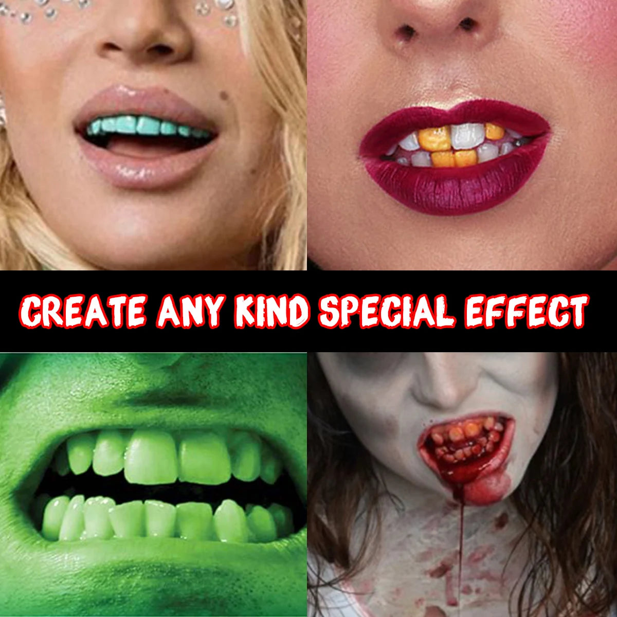 Depvision Tooth Paint Makeup Colorful Non Toxic for Halloween Party Cosplay Cosmetics Pigment.