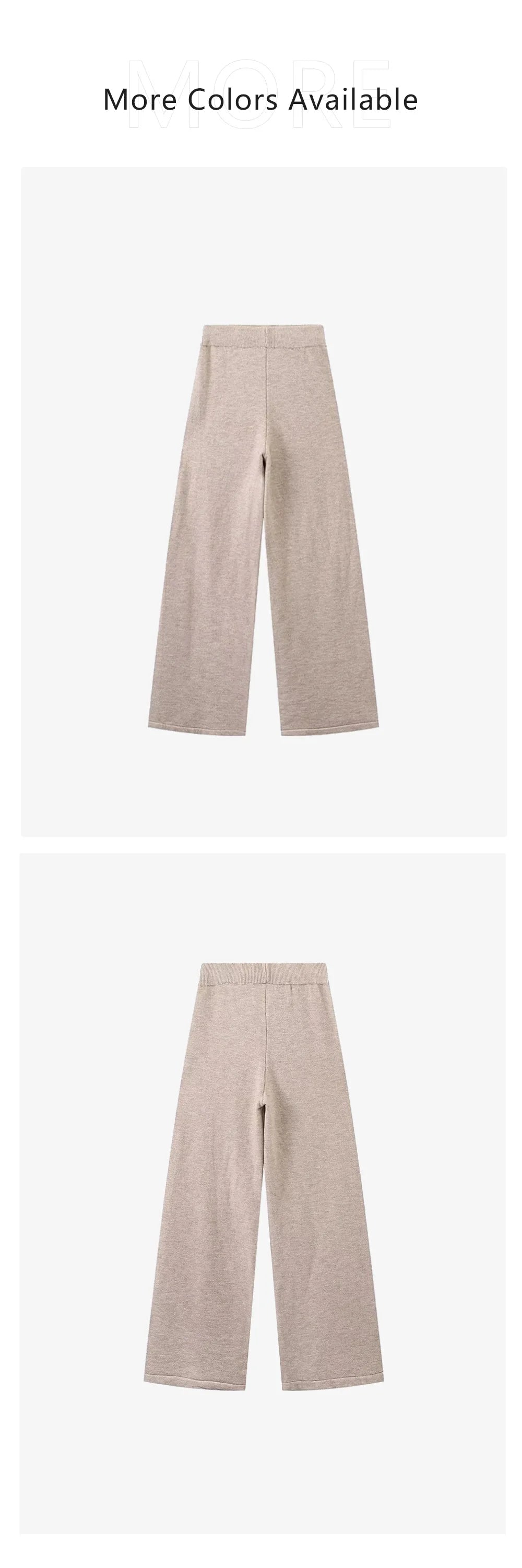 2024 autumn new women's clothing style fashionable European and American style knitted lace up cardigan top and pants set.