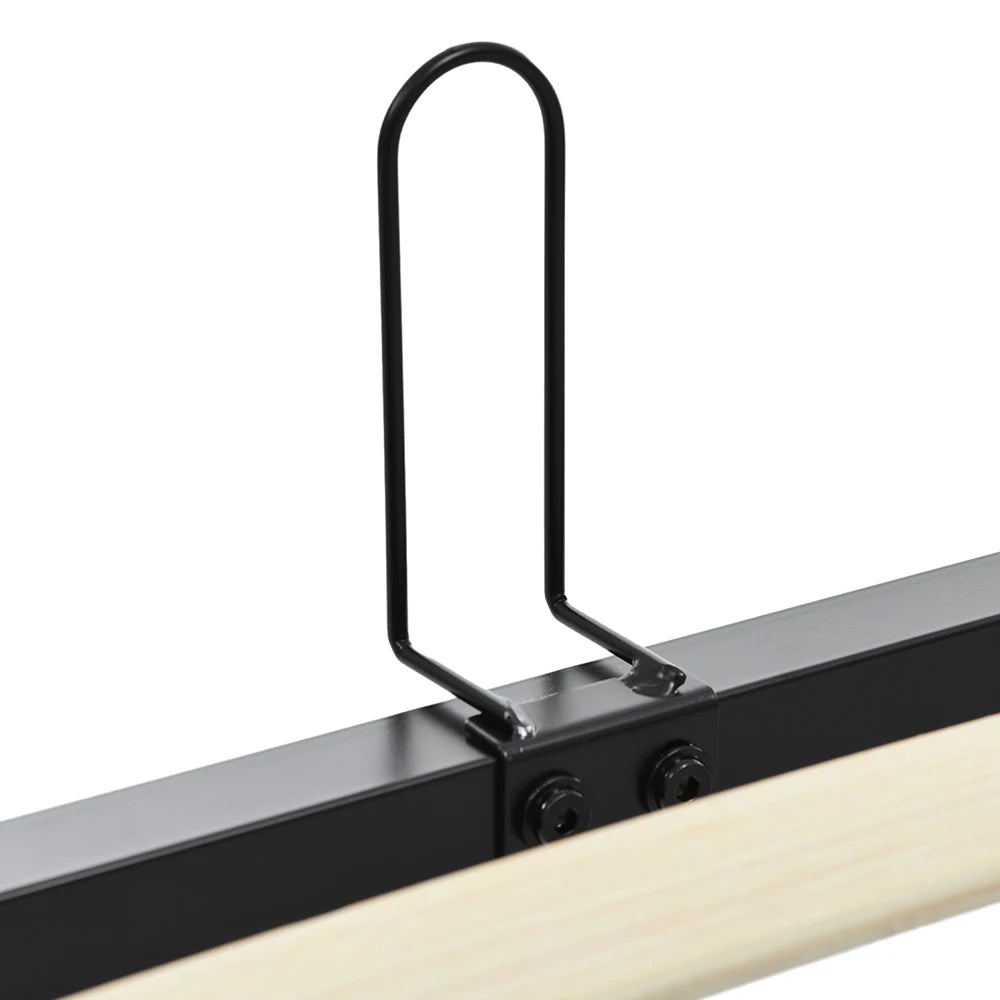 KOMHTOM Hydraulisches Doppelbett 180x200cm mit Polster, Lattenrost aus Holz, Metallrahmen, Leinen, Beige