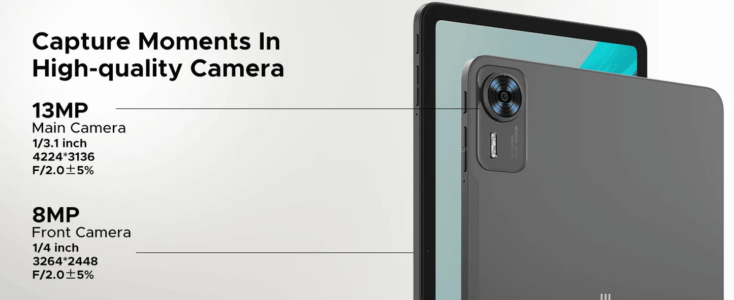 DOOGEE T36 Smart Tablet PC Android 15 12'' Display 32GB RAM (8GB+24GB) 256GB Unisoc T620 Octa Core 8800mAh Battery Widevine L1