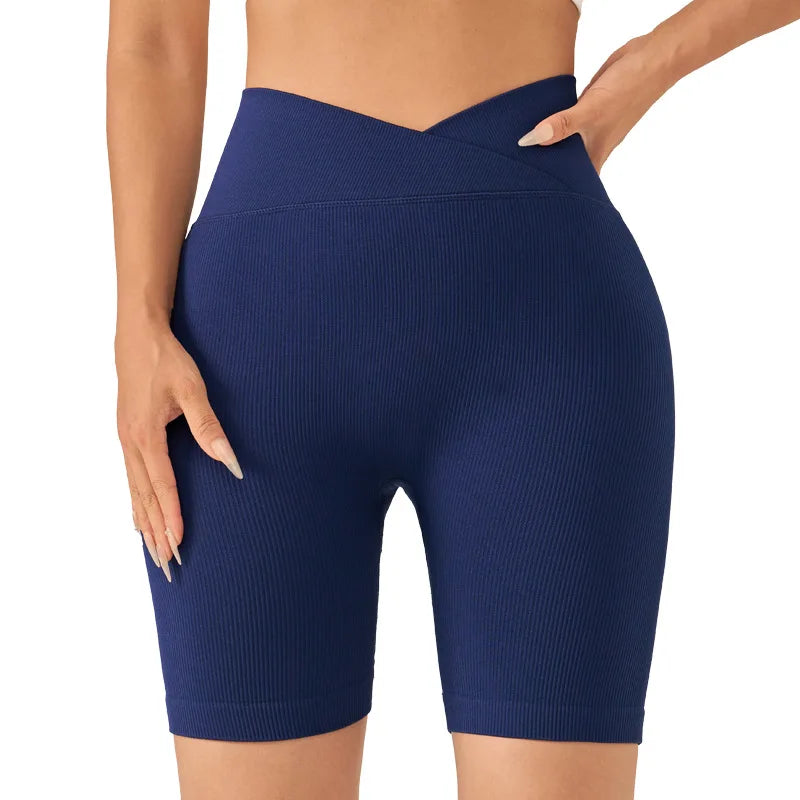 No Awkward Lines Yoga Pants for Women High Waisted Hip Lifting Exercise Running Wearing Fitness Shorts Cycling Pantssports Pants.