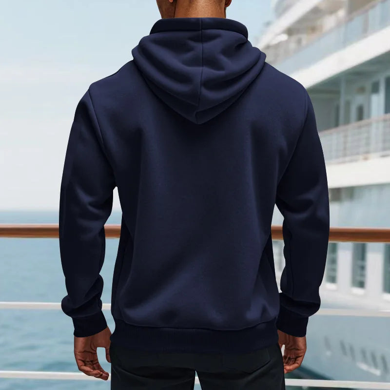 Men's Loose Fit Heavyweight American-Style Casual Sportswear Jacket fleece Lined Hooded Sweatshirt for Winter.