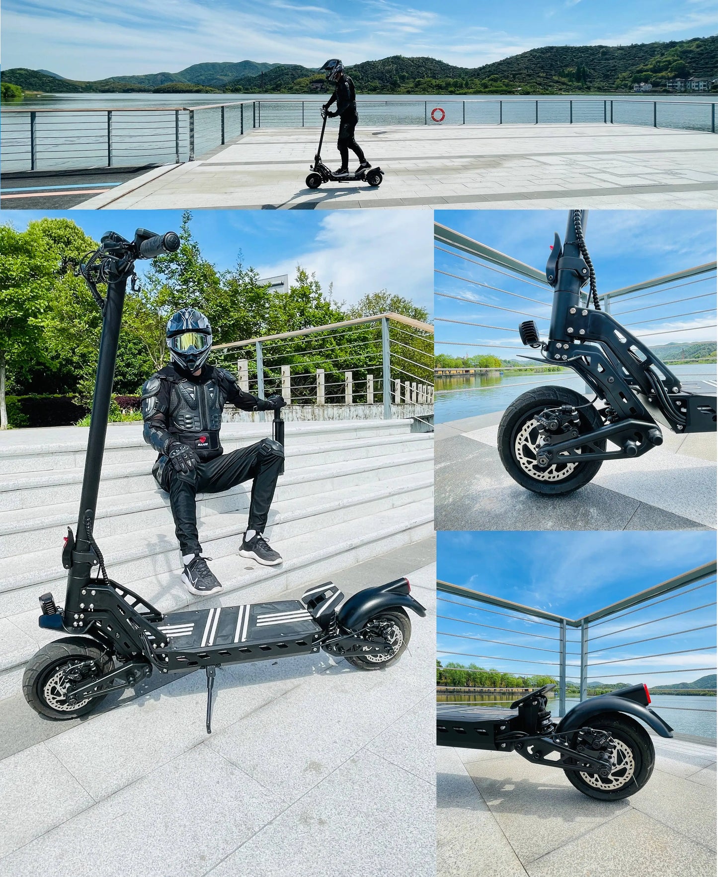 DriveTron DT10 Foldable Adult Electric Scooter, E-Scooter, 50km/h Electric Kick Scooter, 1000W Skateboards, 48V 15.6Ah Kickboard
