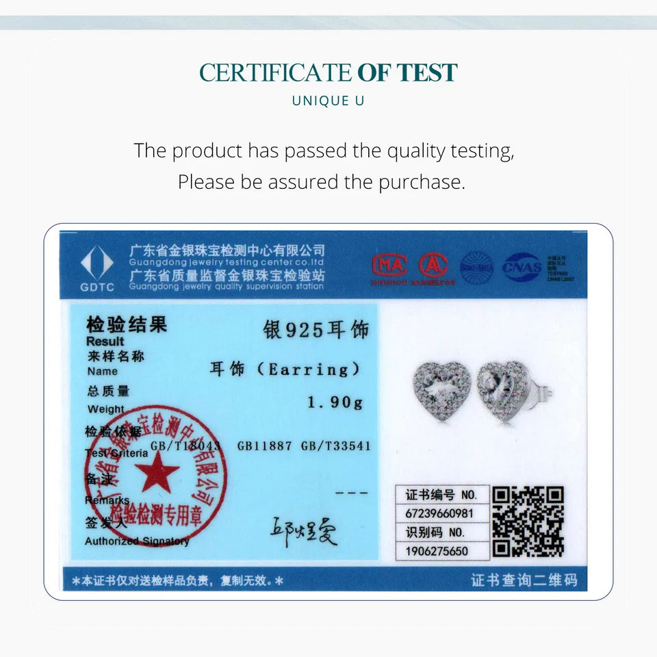 BAMOER Gold Plated Halo CZ Stud Earrings 925 Sterling Silver Hypoallergenic Classic Elegant Heart Earrings Jewellry BSE894.