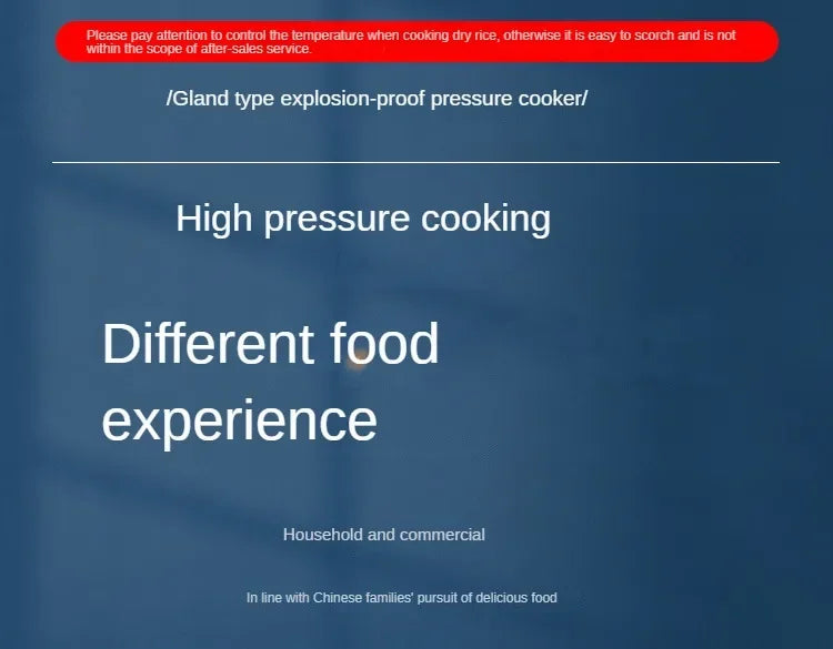 Extra Large Pressure Cooker Thick Commercial Stainless Steel Pressure Cooker Kitchen Electric Cookware Dining Bar Home Garden.