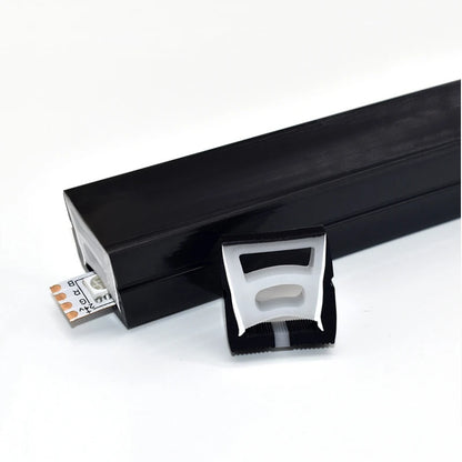 Recessed Black Silicone Tube LED Neon Light Flexible Rope Channel Diffuser WS2811 WS2812B Outdoor Waterproof Ribbon Strip Lights