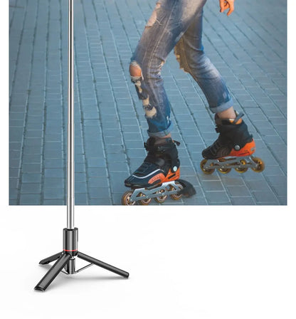 L13D Selfie Stick 1160mm with Wireless Bluetooth Double Fill Light Extended Tripod with Remote Shutter for Android IOS Cellphone.