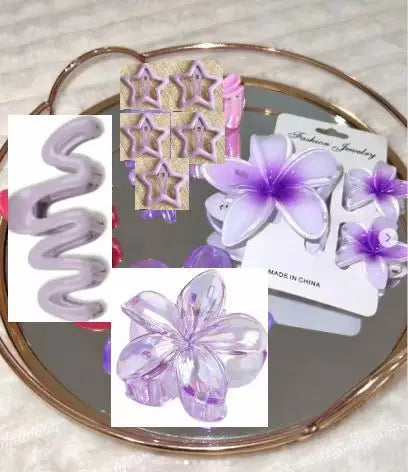 10pcs/set Sweet Gradient Flower Wave Star Hair Clips Claw Clamp Hairpin Women Beach Barrette Hairpin Summer Hair accessories.
