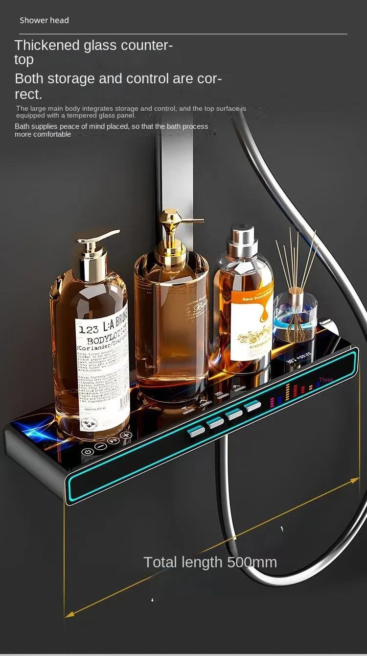 Bluetooth Music Digital Bathroom Shower System Ambient Lighting thermostatic Digital Bathroom Shower Set Faucets Accessories