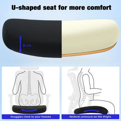AUTHMIC Ergonomischer Bürostuhl, 3D-Lendenwirbelstütze, verstellbare Kopfstütze und Armlehnen, verstellbarer Schreibtischstuhl, 155 kg Tragkraft