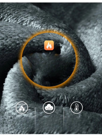 Men's Winter Velvet Casual Pants Thickened Warm Slim Fit Comfortable Solid Color Trousers Korean Fleece  Fashion Outdoor Jogging.